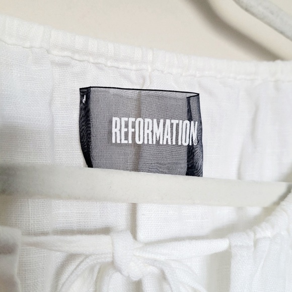 Reformation Martina White Pineapple Linen Tunic Size Small - Picture 6 of 7